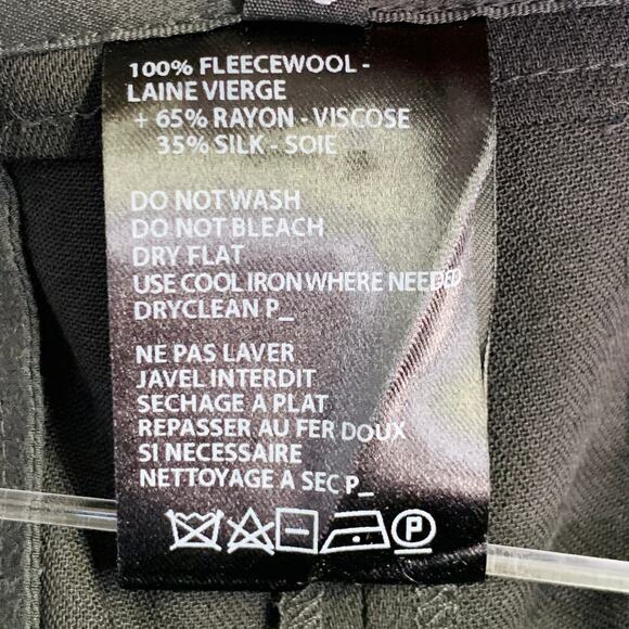 ANN DEMEULEMEESTER Size 8 Black Wool Flat Front Ankle Slit Dress Pants - Picture 5 of 6